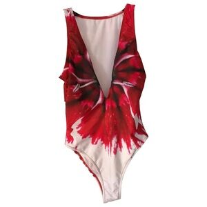 Moschino Vibrant Red and Black One-Piece Swimsuit